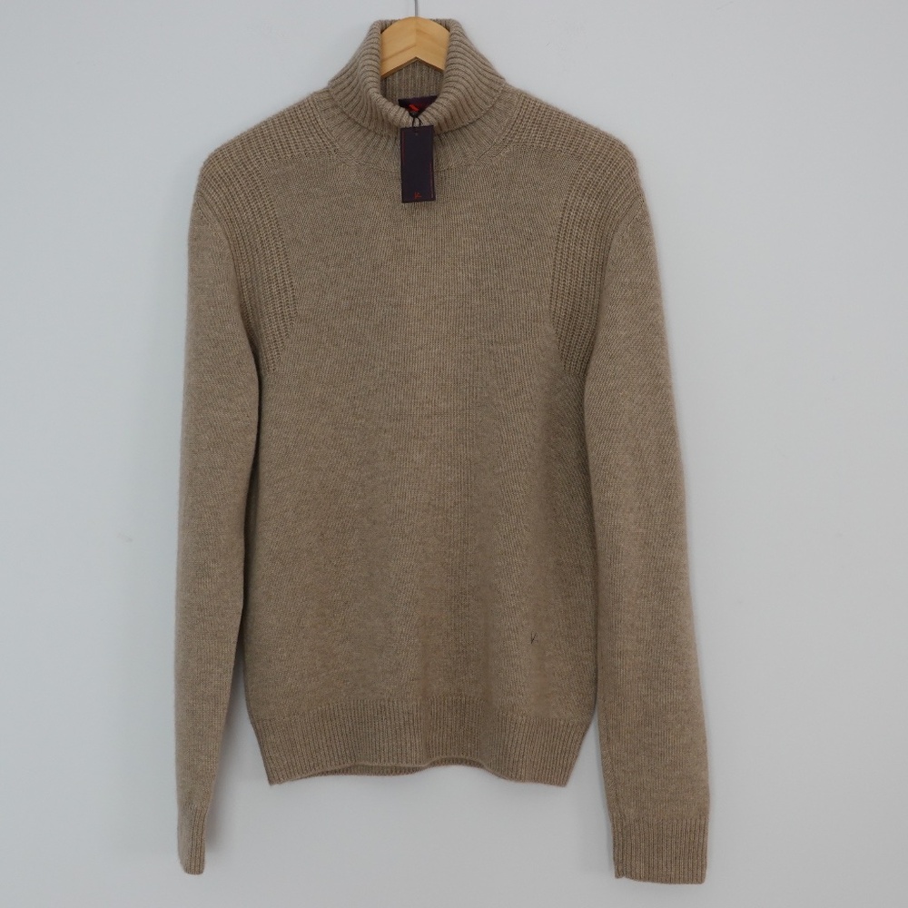 BNWT ISAIA 100% Cashmere Beige Turtleneck Sweater - Size Medium